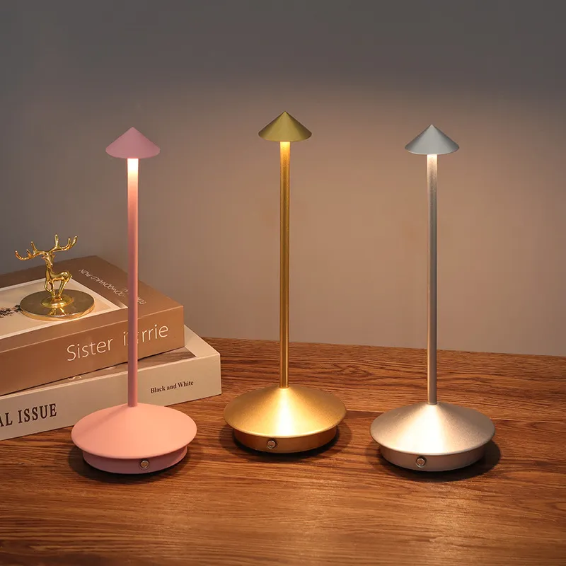 Hotel Portable Rechargeable Cordless LED Table Bar Lamp Desk Light with Touch Control for Restaurant Living Room