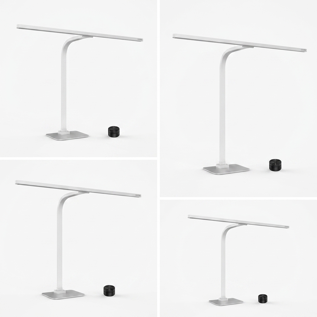 White Minimalist LED Desk Lamp Light Arm Large Illumination Range Smart Light for Drawing Gaming Desk