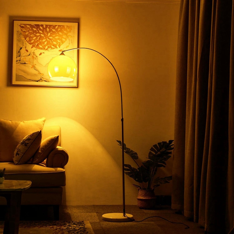 Orange Lampshade Standing Light