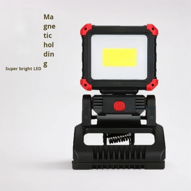 Super Bright LED ABS Black 6V Waterproof Work Light Rechargeable COB Magnetic Clip-on 270 Rotatable Clip 1200 Lumens Workshop