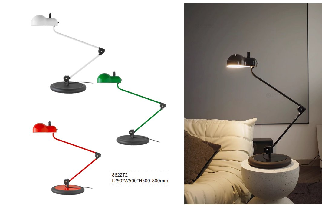 Modern Vintage Simple Table Light Hotel Bedroom Arc Metal LED Desk Lamp