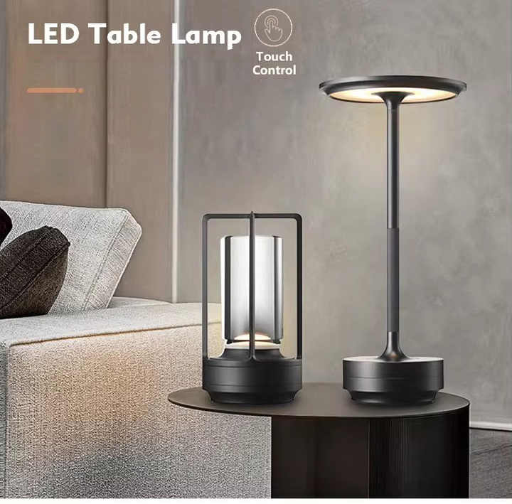 Modern Nordic Luxury Hotel Bedside Table Lamp Cordless Battery Touch LED Desk Lamp Simple Eye Caring Dimmable Metal