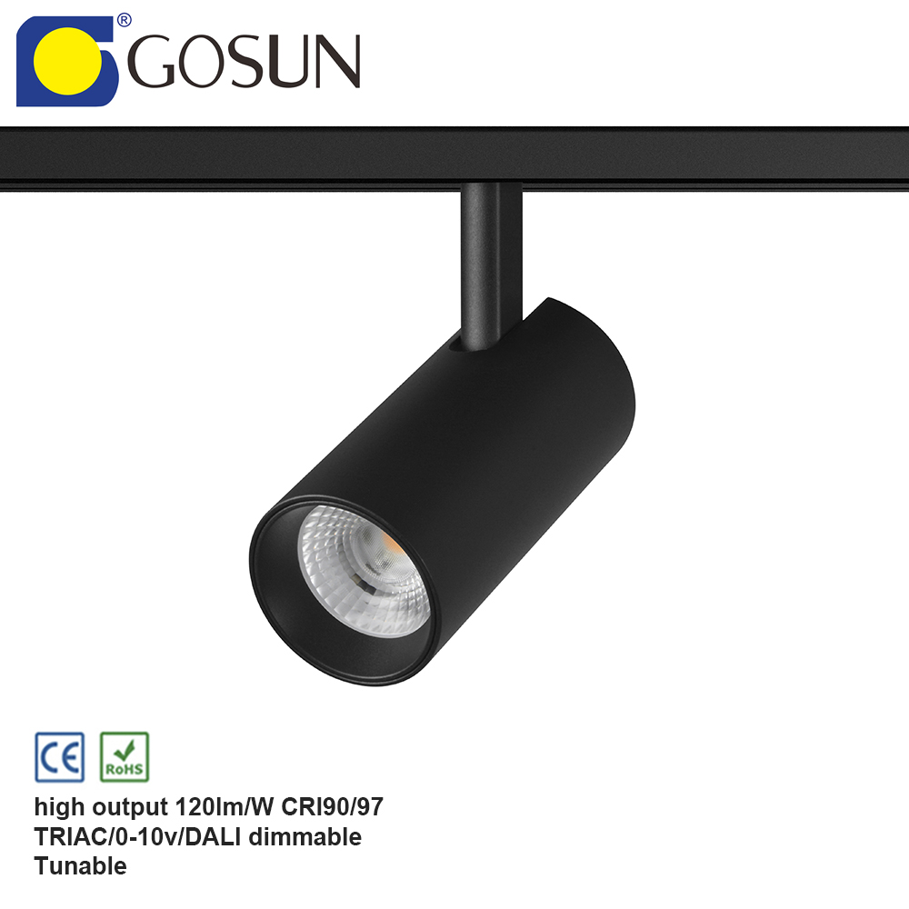 GOSUN Anti Glare UGR: 10-15 48V Magnetic Track Light System Rail Zoomable 6W Led Track Magnetic Light