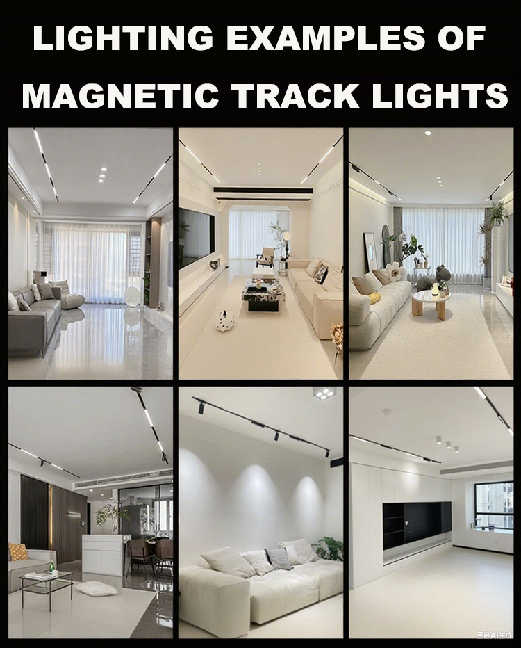 Magnetic Track Light Customization Recessed Surface Magnetic Track Light Rail 48V Magnetic Light Track Accessories