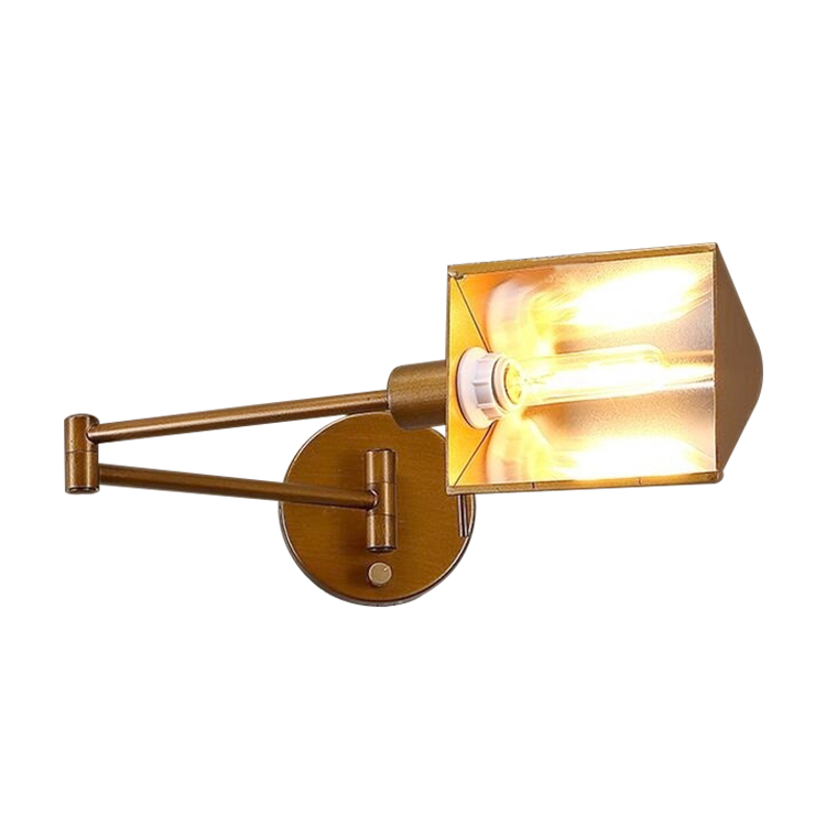 Industrial Retro Style Swing Arm Wall Sconce Wrought Iron Wall Lamp for Corridor Restaurant Industry Bedroom Aisle