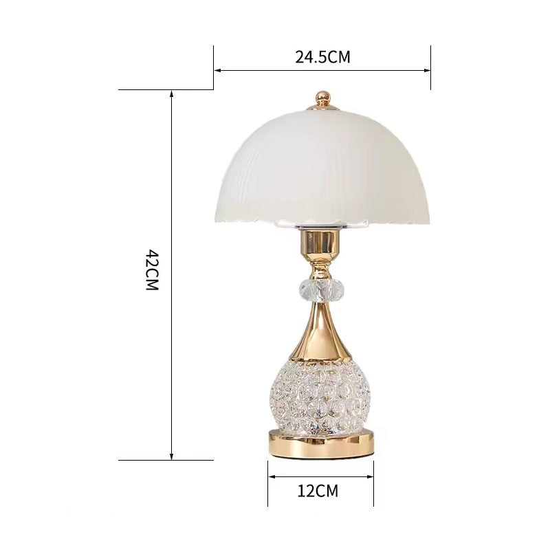 Stylish Dual-Switch Crystal Bedside Lamp Remote-Controlled Table Lamp