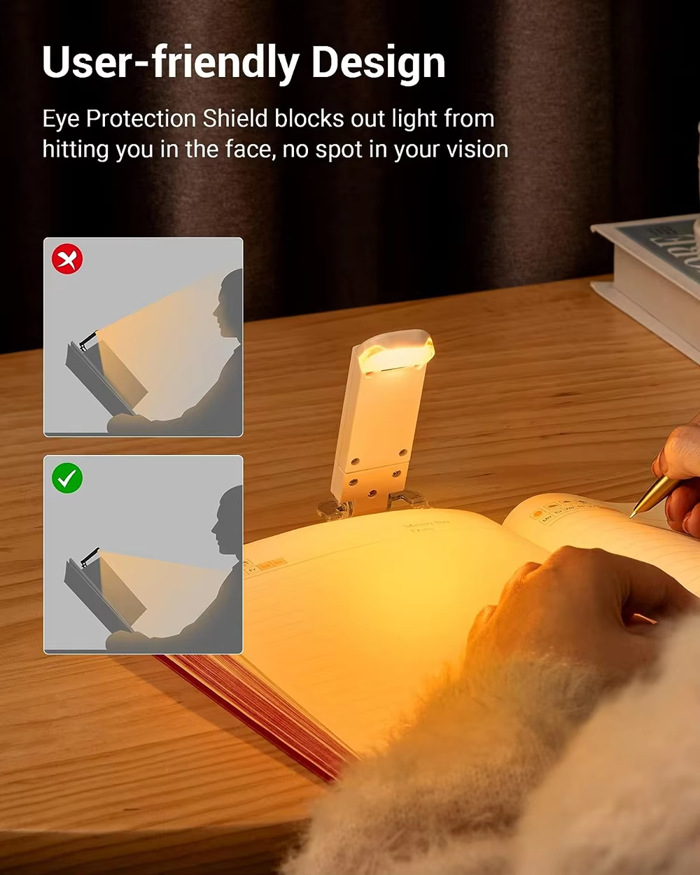 USB Rechargeable LED Book Reading Light New Brightness Adjustable Clip-on Book Lamp Eye Care Lamp for Kids to Read with