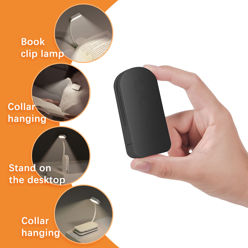 Portable Student Bedside Clip Book Light Modern Style Three Level Dimming LED Reading Lamp With Eye Care Feature