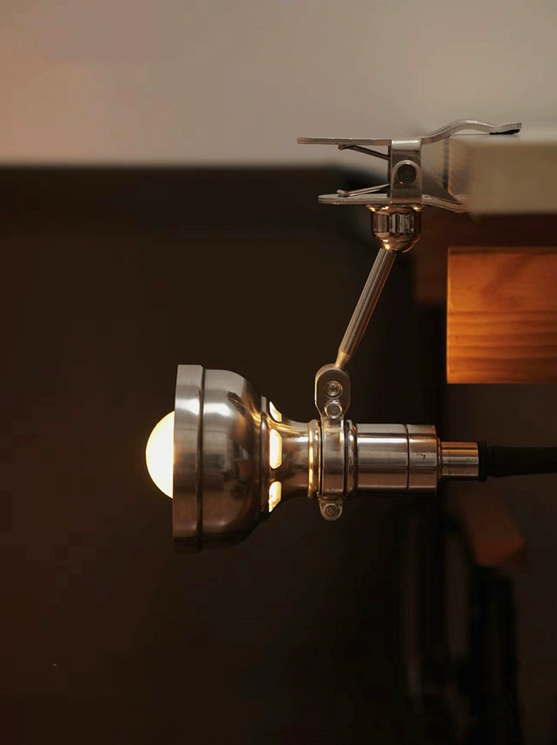 Industrial Style Telescopic Swing Arm Folding Bedside Reading Wall Lamp Dimmable LED E14 Base Iron Shade Home Mirror