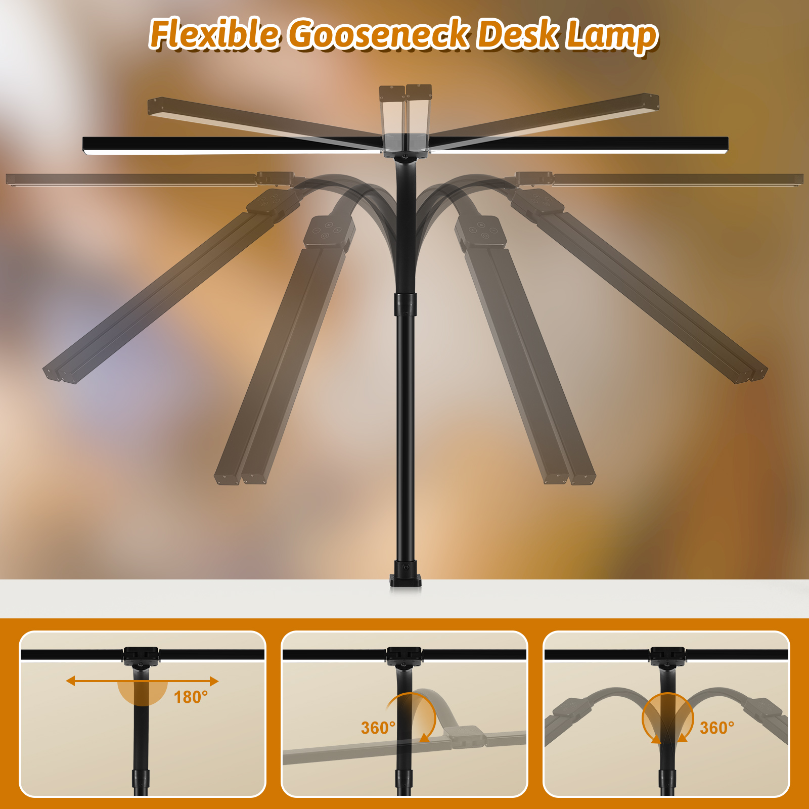 Adjustable Gooseneck Swing-arm Lamp Led Clamp Lamp Light Memory Architect Task Lamp for Reading Sewing Drawing Crafting