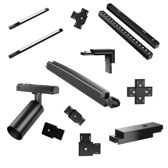 Modern 48V 48V Volts Surface Round LED Track Light Magnet Linear Rail Trimless For Kitchen Application