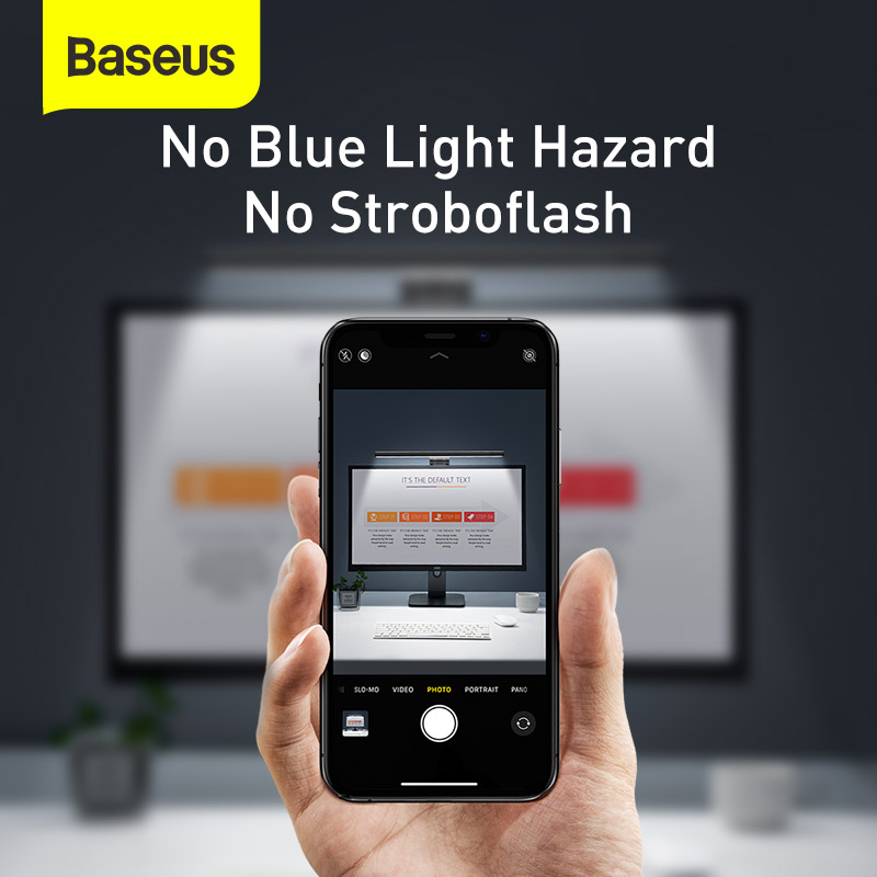 Baseus Stepless Dimming Eye-Care Computer PC Monitor Screen Hanging Light Bar LED Reading USB Powered Lamp