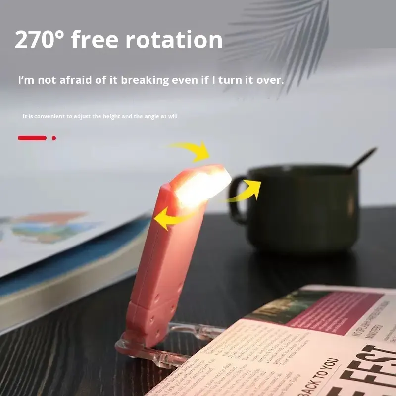 Rechargeable USB Clip-On Book Light - Eye-Caring LED Reading Lamp , Portable Foldable for Bed, Travel, Students