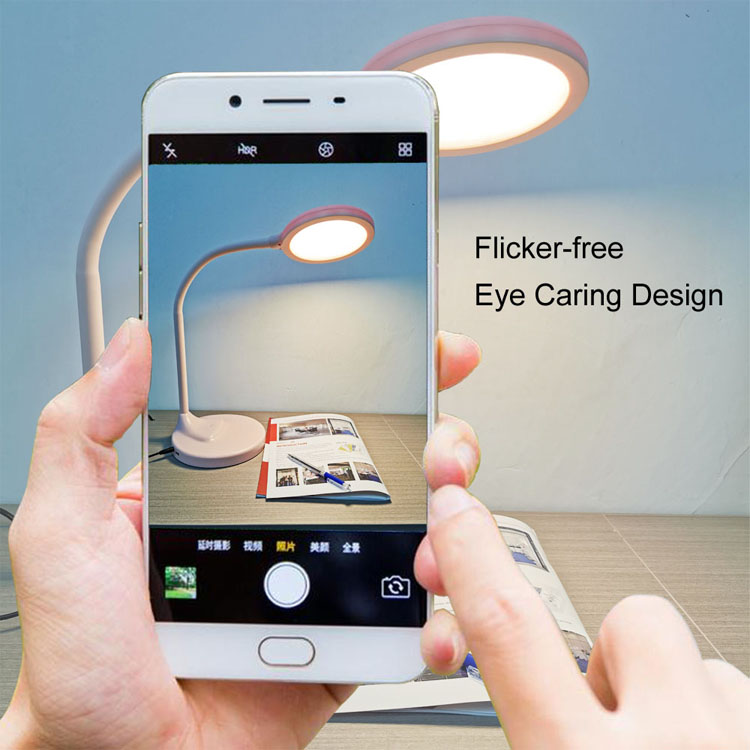 Eye protection Smart Fold Flexible Neck Led Desk Lamp With USB Charger Touch Control Lamp for Reading