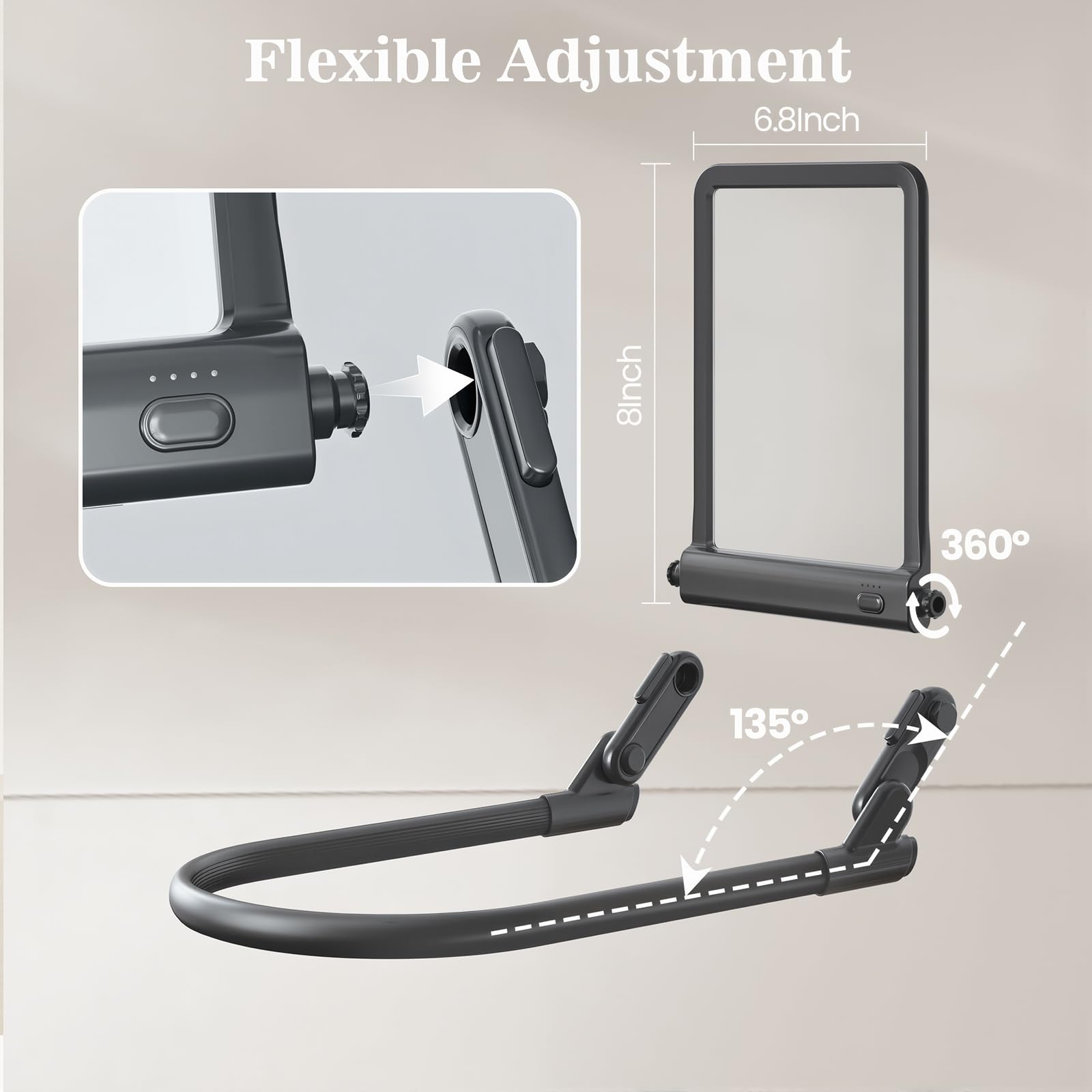 Low Vision Magnifier Light Stepless Dimming Eye Caring Lamp for Seniors Macular Degeneration Reading