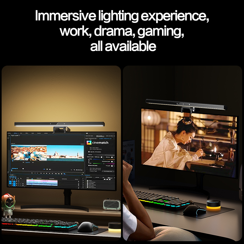 RGB Backlight Curved Gaming Ambient Smart Screen Hanging Lamp Eye Caring Remote Control Monitor Light bar