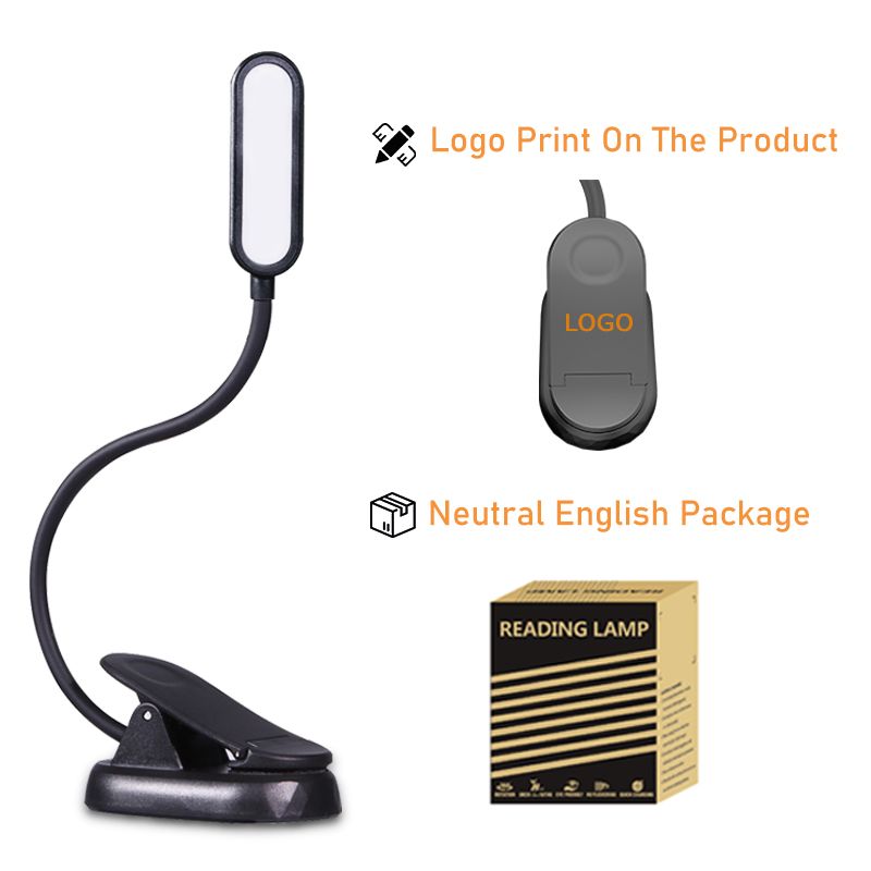 YARRAE Amber Color Rechargeable Book Light Eye Care Blue Blocking Clip Night Light Bedside LED Reading Light
