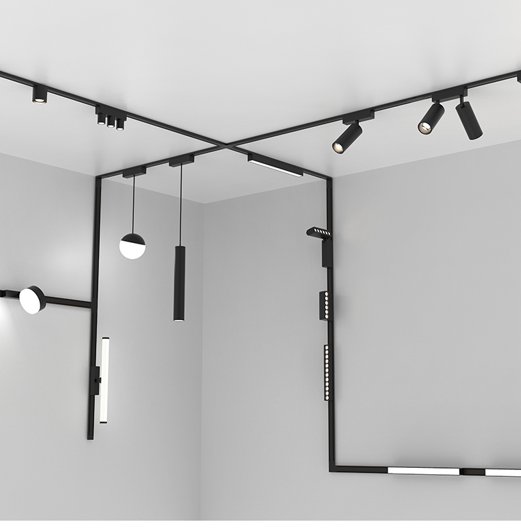 Ultra Slim Magnetic Track Rail Light System 48V Magnetic Led Track Light Smart Tuya Magnetic Track Light