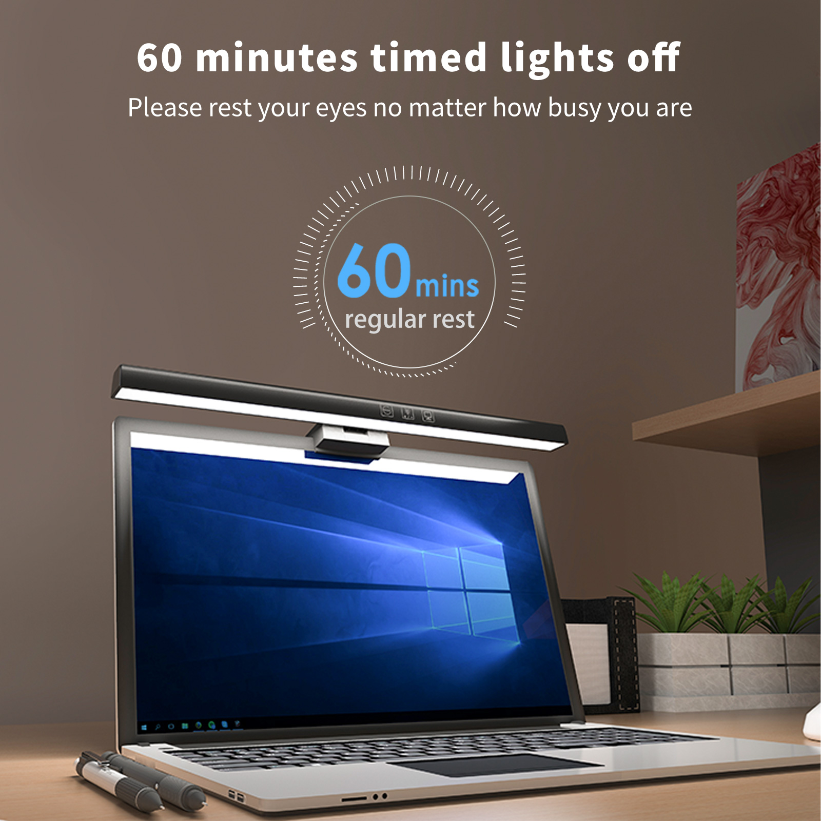 Wholesale Modern LED Screen Monitor Light Bar Laptop LED Clip Lamp for PC Hanging Desk Lamps 33cm Square Shade Shape