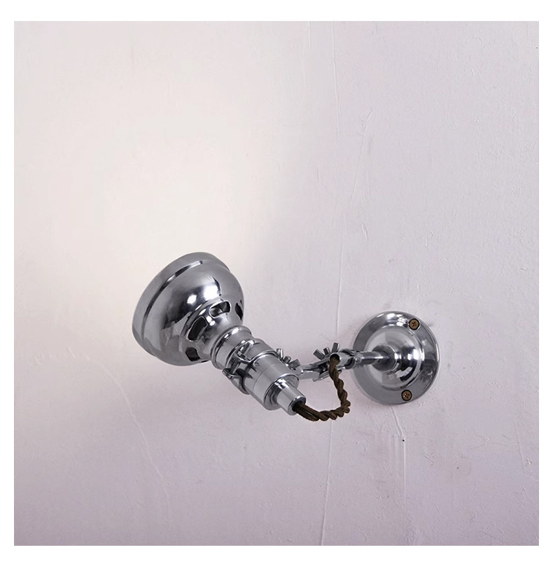 Industrial Style Telescopic Swing Arm Folding Bedside Reading Wall Lamp Dimmable LED E14 Base Iron Shade Home Mirror