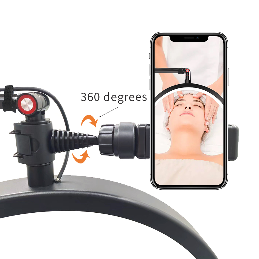 Professional Eyelash Lamp LED Beauty Desktop Light with Clamp for Manicure Repair Eyelash Salon Crescent Lamp with Phone Clip