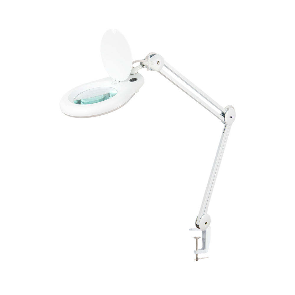 Adjustable 3 Section Arm LED Clamp Lamp with HD Optical Lens and Shadowless Light for Repair and Crafts