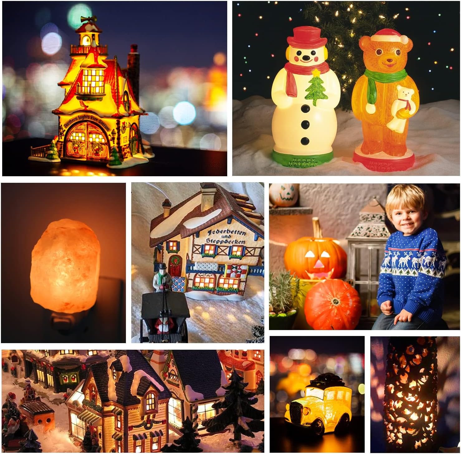 C 7 Clip Light Cord for Christmas Village House,C 7 Clip-in Lamp for Christmas Halloween Craft House Village Salt Lamp Decor