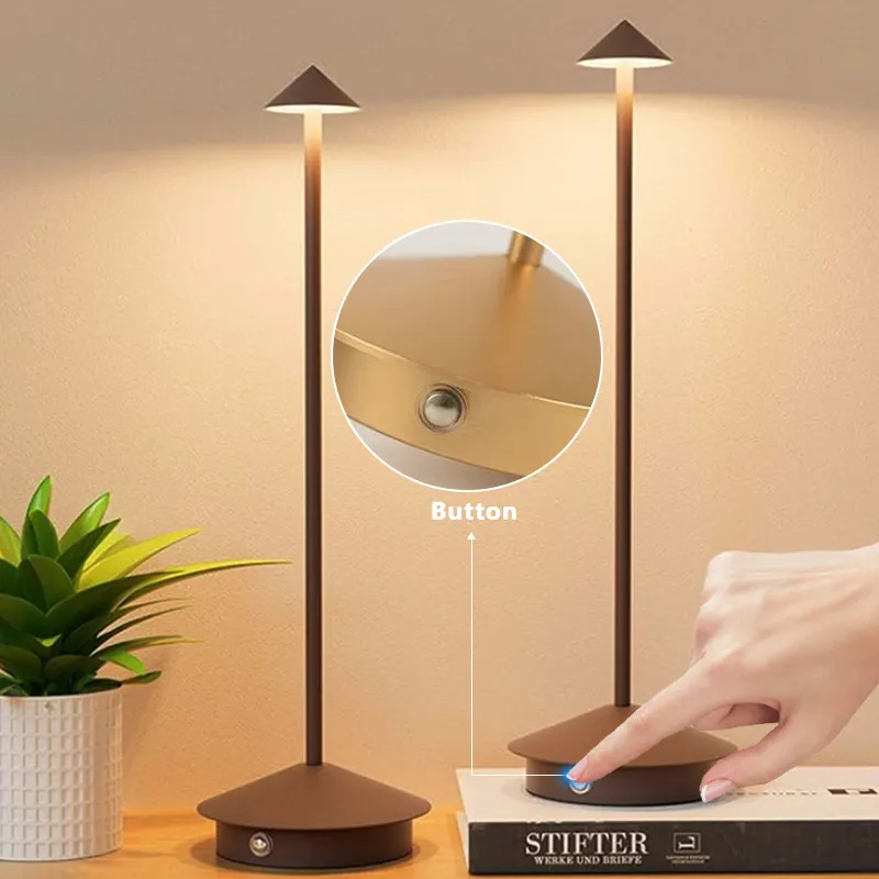 Hotel Portable Rechargeable Cordless LED Table Bar Lamp Desk Light with Touch Control for Restaurant Living Room