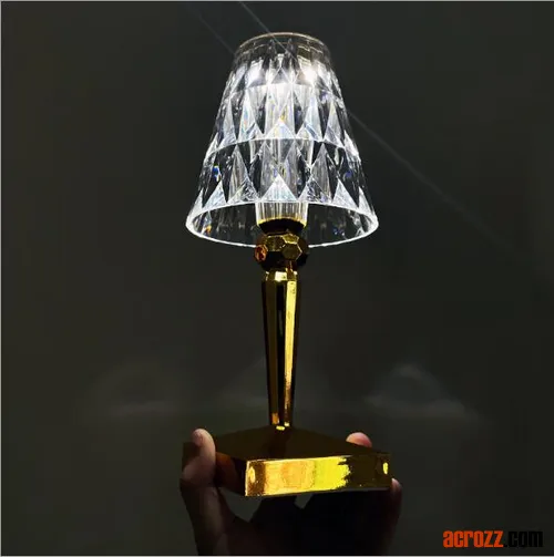 Battery Acrylic Crystal Diamond Portable Table Lamp