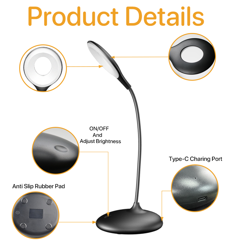 Mini Smart Home Decor Desk Lamp Cordless Bedside Minimalist LED Table Lamp Usb Rechargeable Table Lamps