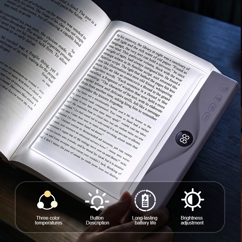 LED Natural Light Flat Reading Lamp Smart Home Student Dormitory Bedside Lamp Eye Protection Bookmark For Night Reading Learning