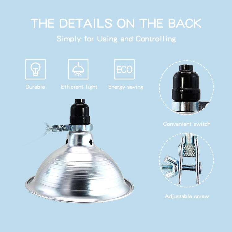 Simple Deluxe Clamp Lamp Light with Aluminum Reflector
