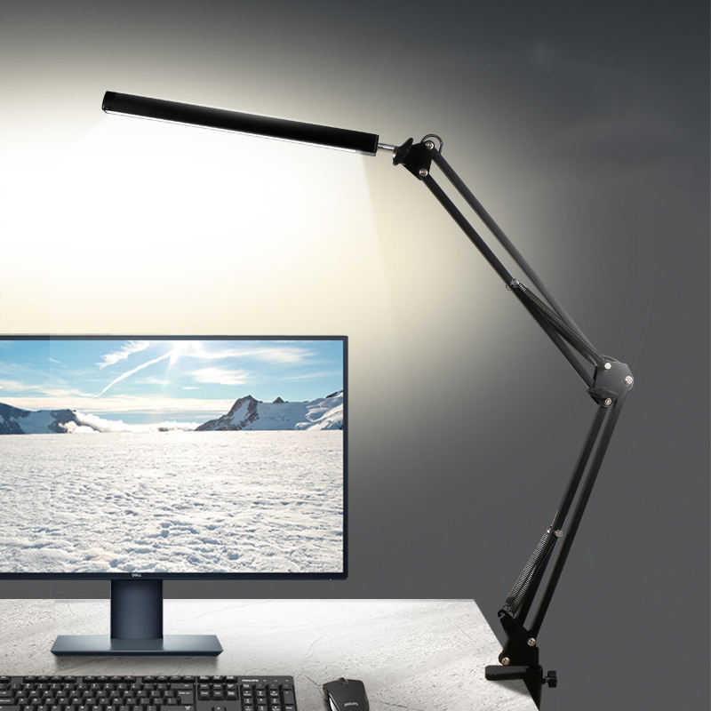 Metal Industrial Long Arm Folding Led Eye protection Table Lamp Retro Desk Bedside Reading Clip Table Lamp Swing Lamp