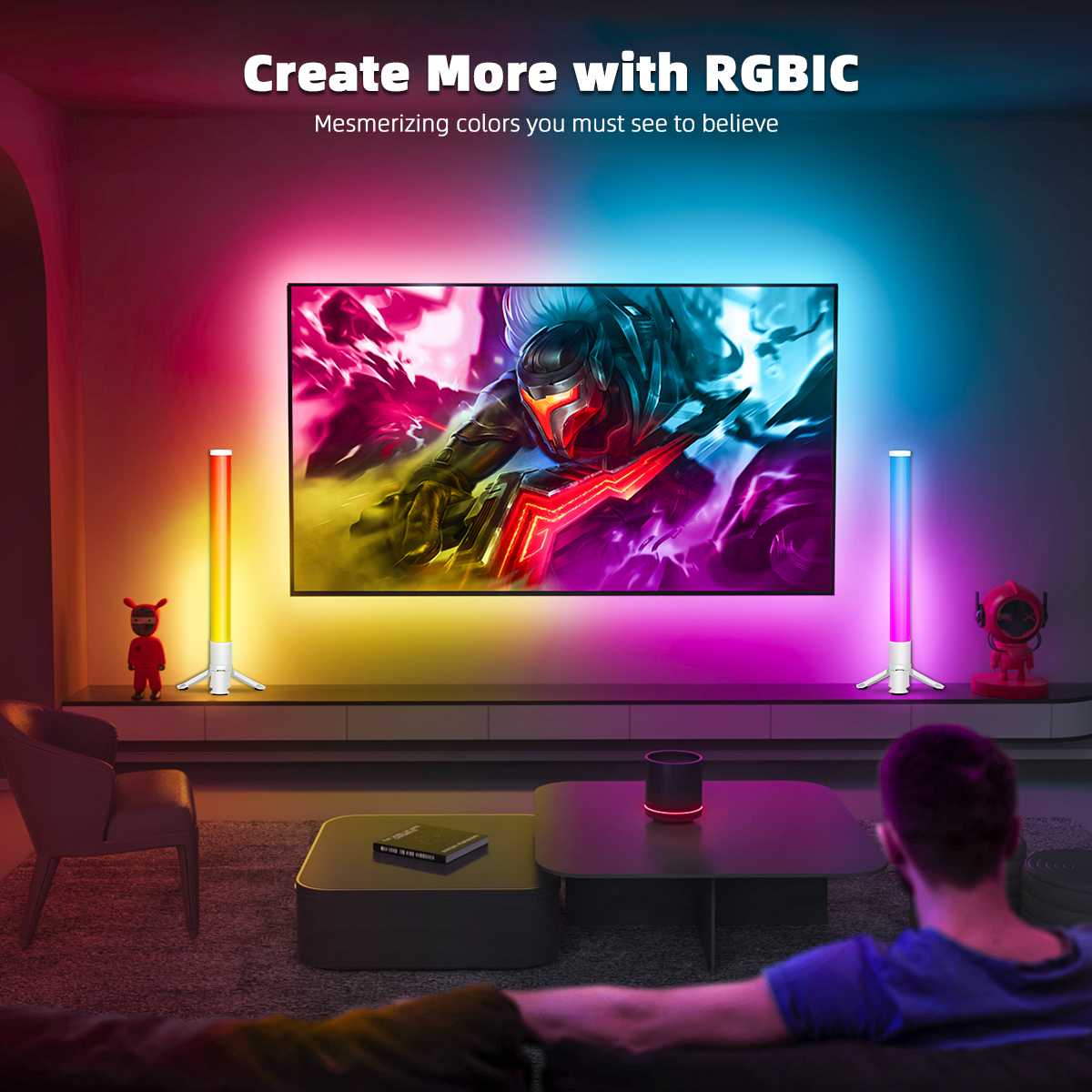 HOT Modern Living Room LED Smart Atmosphere Table Lamp OEM Bedroom Corner Multicolor Music Desktop Lamp