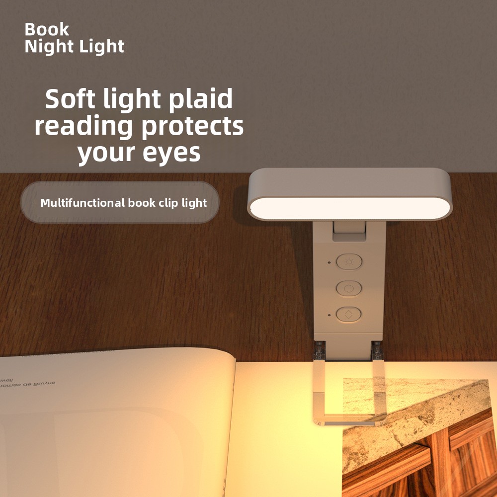 Best-selling USB Clip-on Book Light Bookmark Lamp Foldable Reading Light LED Portable Rechargeable Clamp Eye-care Features