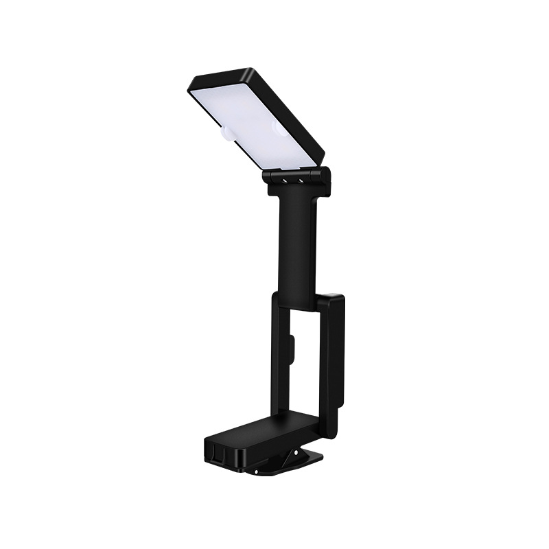 Cross-border Rechargeable LED Clip Reading Lamp Mini Folding Portable Clip Book Eye Protection Small Table Lamp Black High CRI