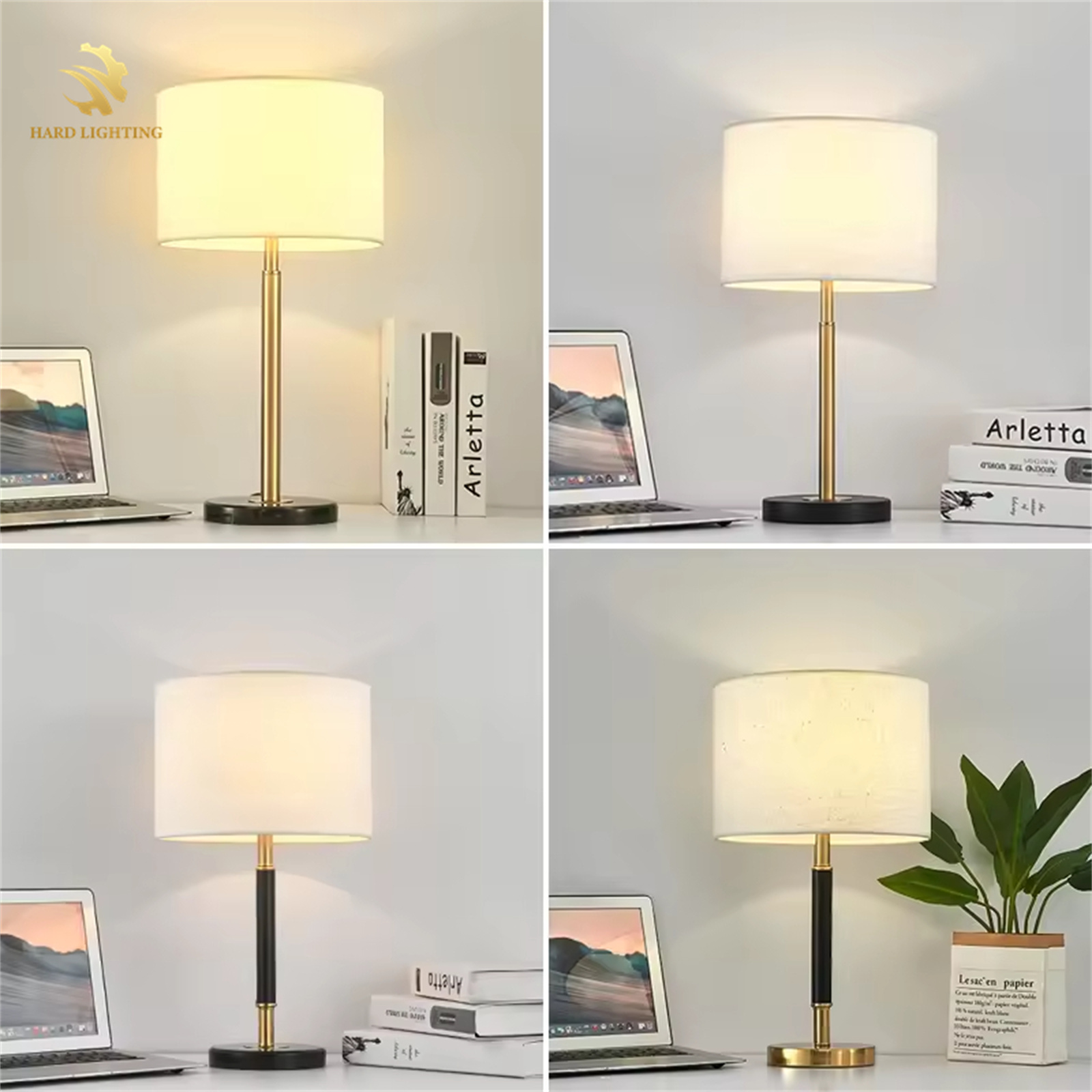 Modern Style Bedside Lamp Fabric Atmosphere Light Bedroom Living Room Bedside Table Lamp