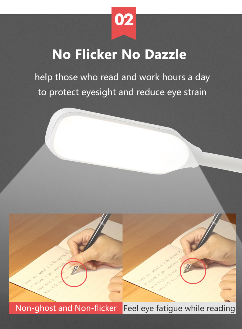 Desk Lamp USB Charging Eye Protection LED Table Light 360 Degree Flexible Gooseneck Desk Clamp Lamp for Home Office Dorm Study