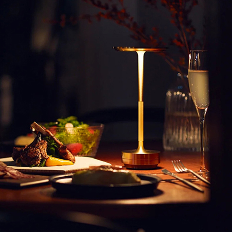 Luxury Modern LED Rechargeable Cordless Table Lamp Indoor Portable Nordic Touch Light Home Hotel Bedside Brass Decor Table Lamp