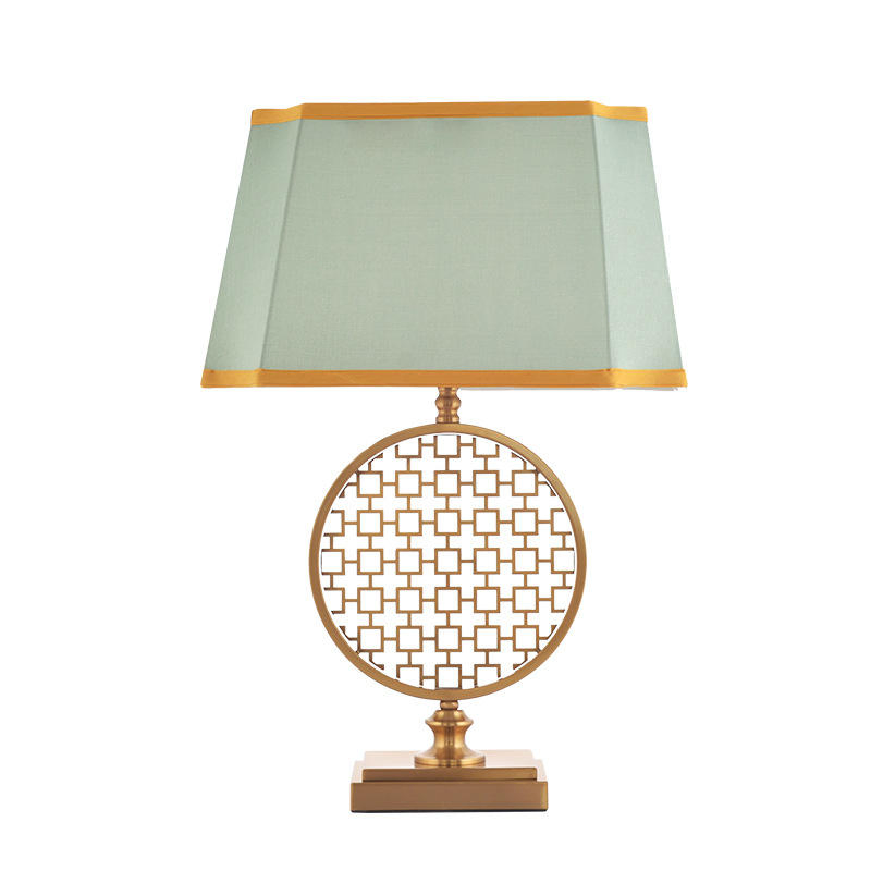 Vintage-Inspired Metal Desk Lamp with Chic Fabric Shade