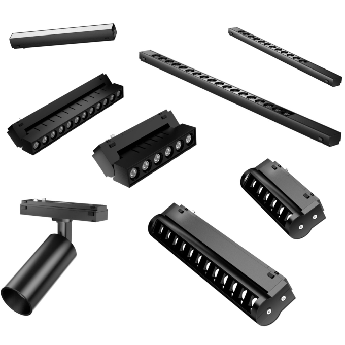 Modern 48V 48V Volts Surface Round LED Track Light Magnet Linear Rail Trimless For Kitchen Application