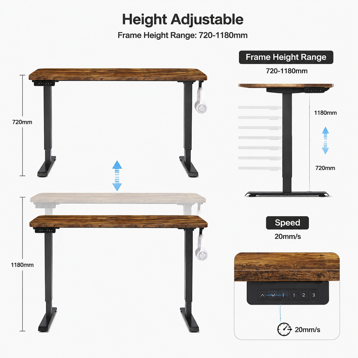 Ergonomic Electric Sit-Stand Desk For Home Office Study Modern Design Motorized Height Adjustment Convertible Table De Bureau