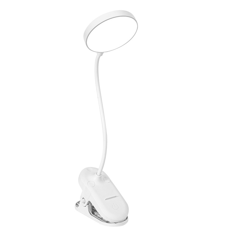 USB Rechargeable LED Clamp Desk Lamp Eye Protection Study Light with Flexible Gooseneck for Student Dormitory Bedroom