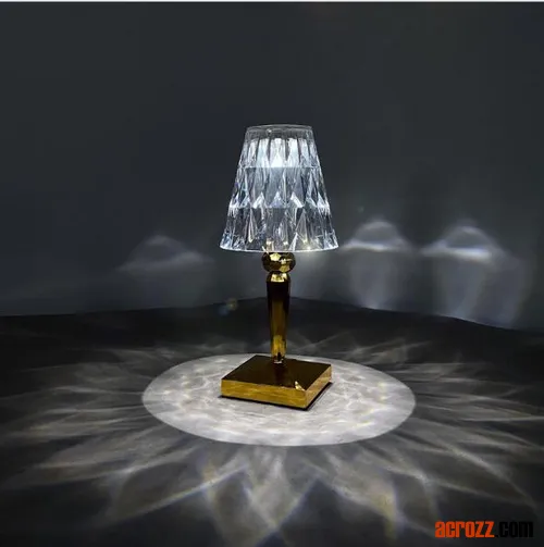 Battery Acrylic Crystal Diamond Portable Table Lamp