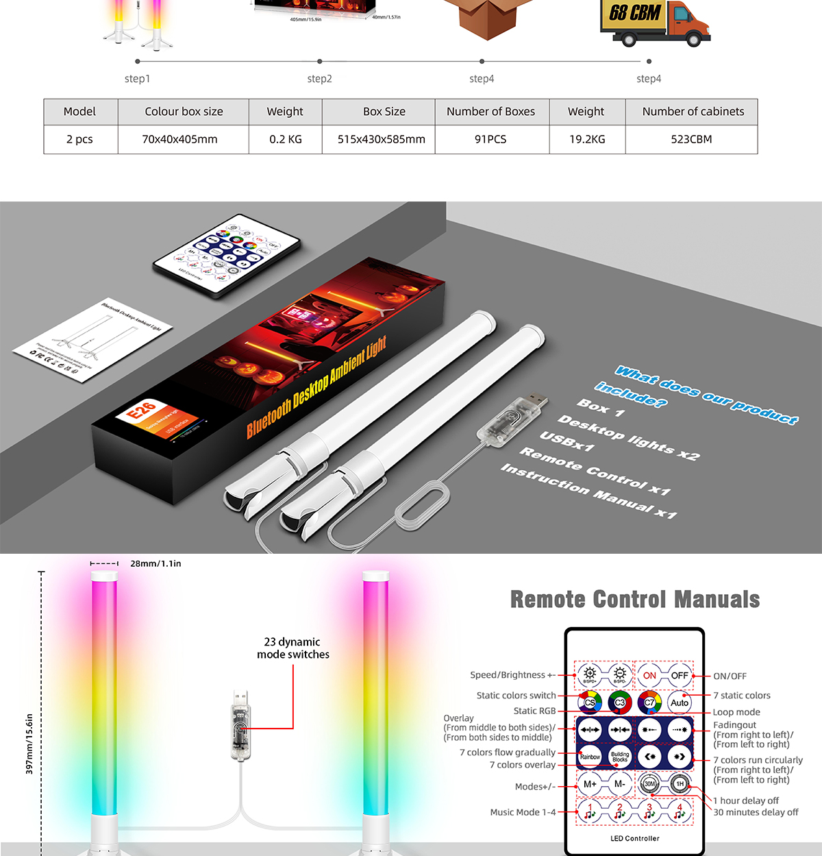 HOT Modern Living Room LED Smart Atmosphere Table Lamp OEM Bedroom Corner Multicolor Music Desktop Lamp