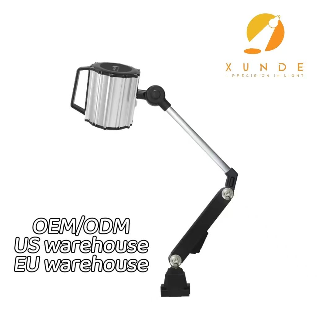 Long Swing Arm Work Lamp 24V DC Input IP65 Rated Cold White Industrial CNC Machine Flexible for Workshop Use