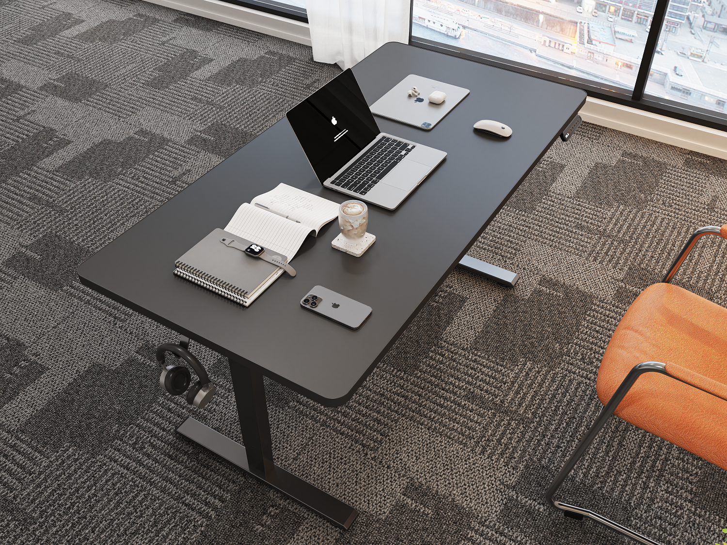 2026 NEW Modern Metal Foldable Single Motor Electric Smart Standing Desk with Sit Stand up Adjustable Height Desk Office