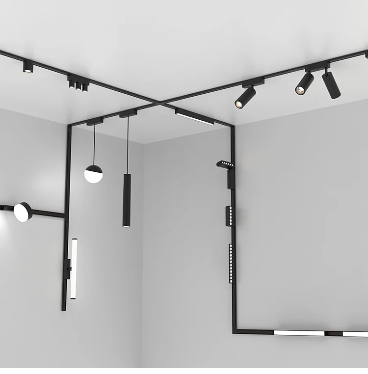 Ultra Slim Magnetic Track Rail Light System 48V Magnetic Led Track Light Smart Tuya Magnetic Track Light