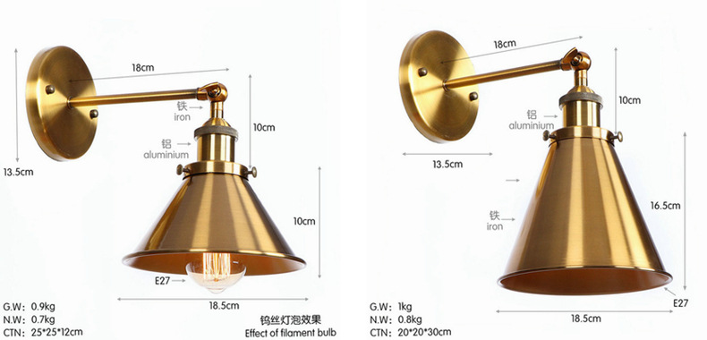Modern Adjustable Swing Arm Industrial Wall Sconces Decorative Wall Lamp Folding RockerLight
