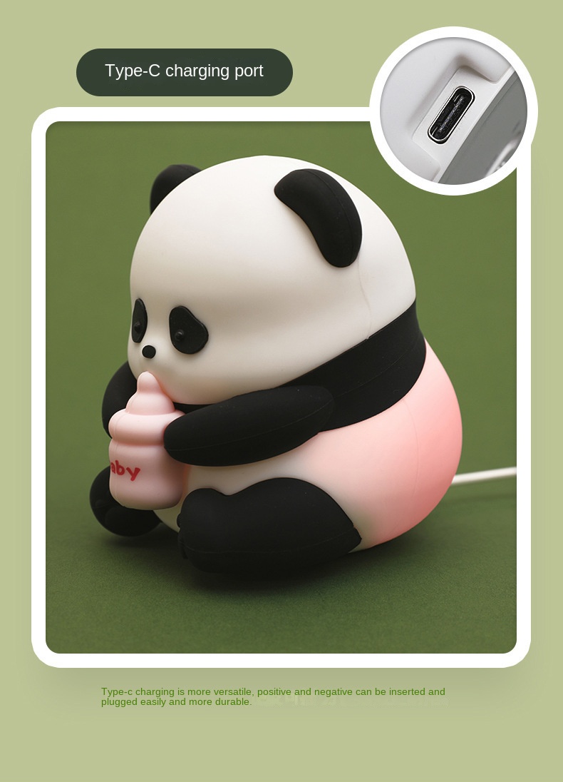 Best Quality Silicone Baby Panda Night Light With Touch Control For Bedroom LED Desk Lamp